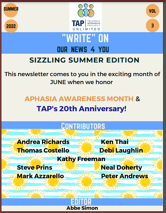 TAP’s “Write On” Summer 2023 Newsletter